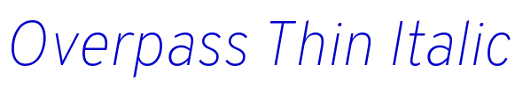 Overpass Thin Italic लिपि
